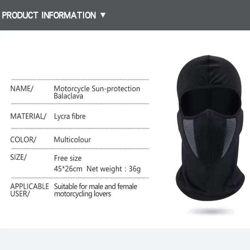 Полнолицевая маска для езды на – обзор и цена Sports Mask Breathable